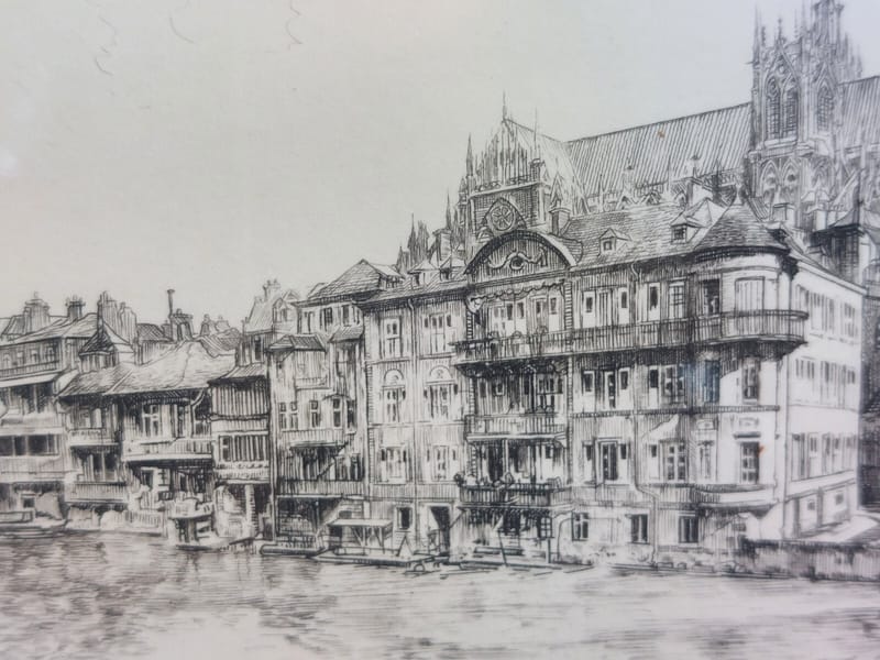 Metz Léopold Robin Pont des Roches Moselle Eau Forte Années 30 — vue 5