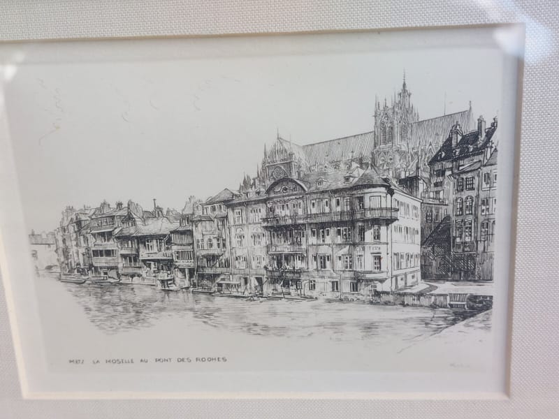 Metz Léopold Robin Pont des Roches Moselle Eau Forte Années 30 — vue 2