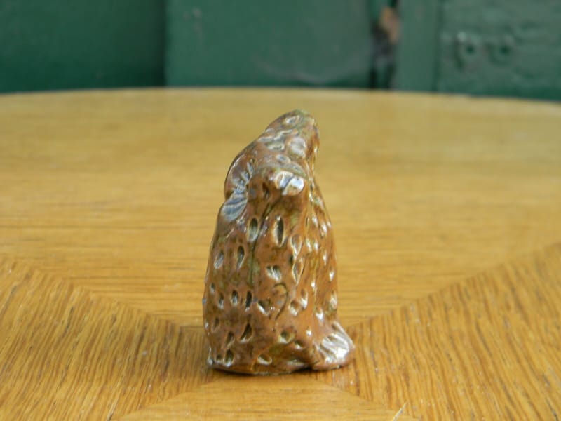 Hibou Chouette en Terre Cuite Vernissée Brune 5 cm — vue 2