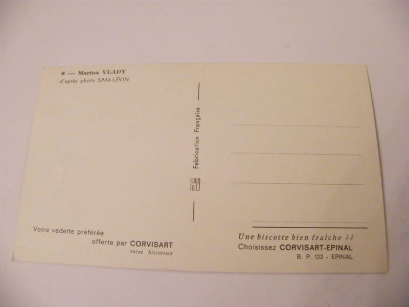 "Carte Postale Marina Vlady Biscottes Corvisart 8" — vue 2