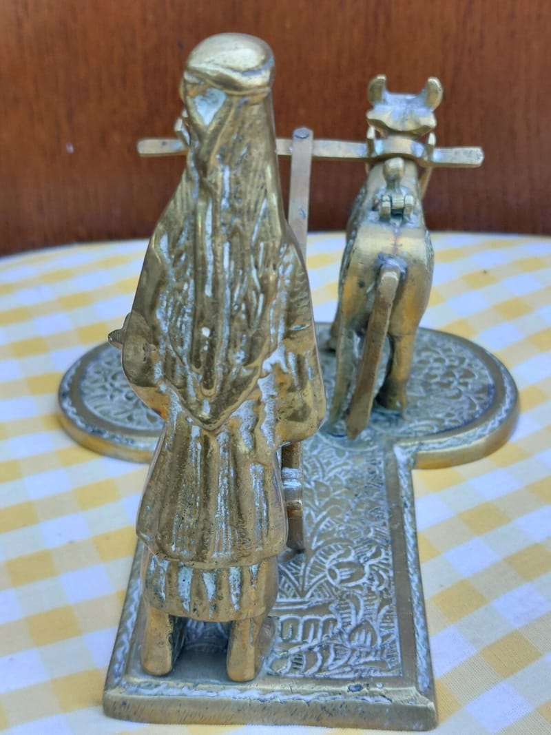 Lampe Huile Inde Vache Laiton ancienne — vue 8