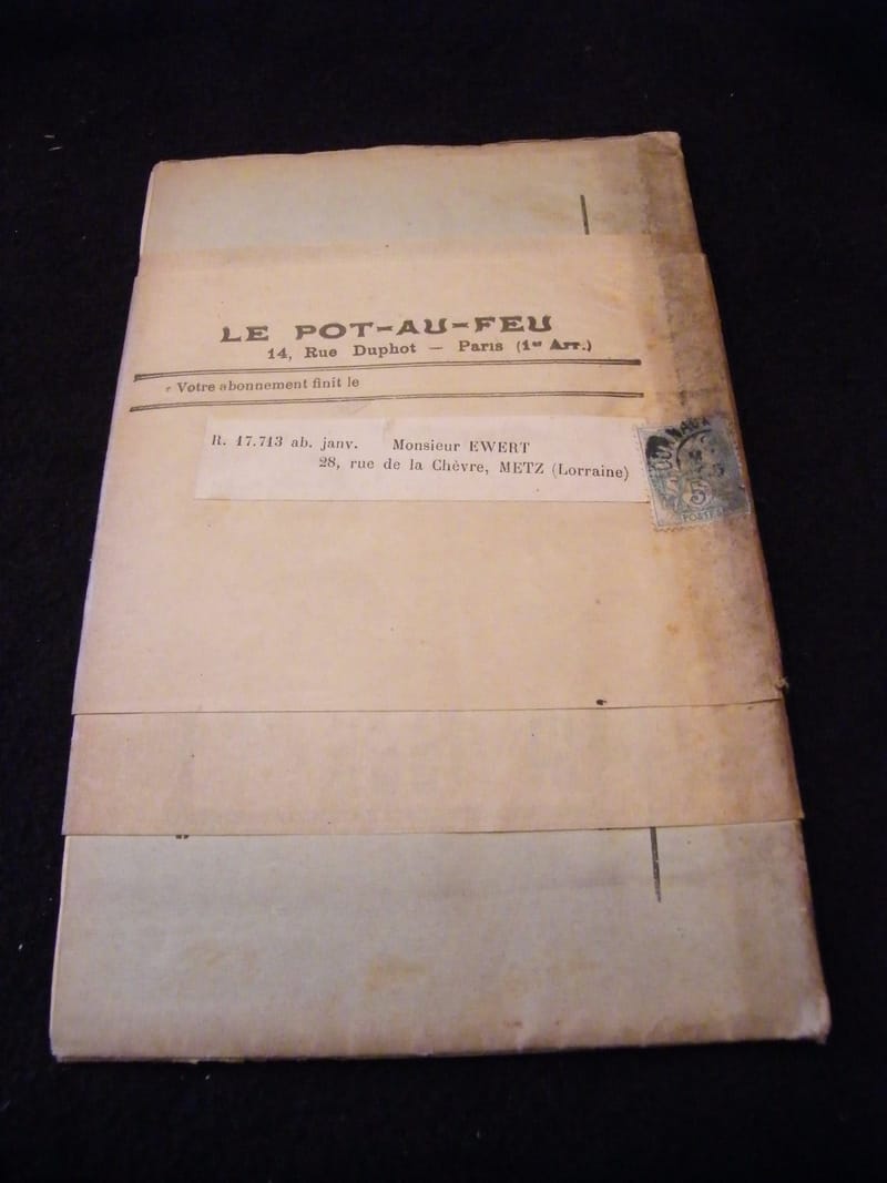 Recettes Le pot au feu 9 mai 1906 Rivista di Cucina Non ouvert